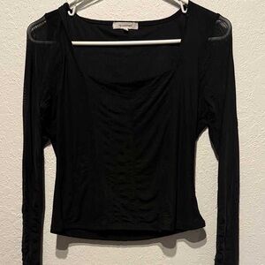 Chic Black Long Sleeve Women's Top